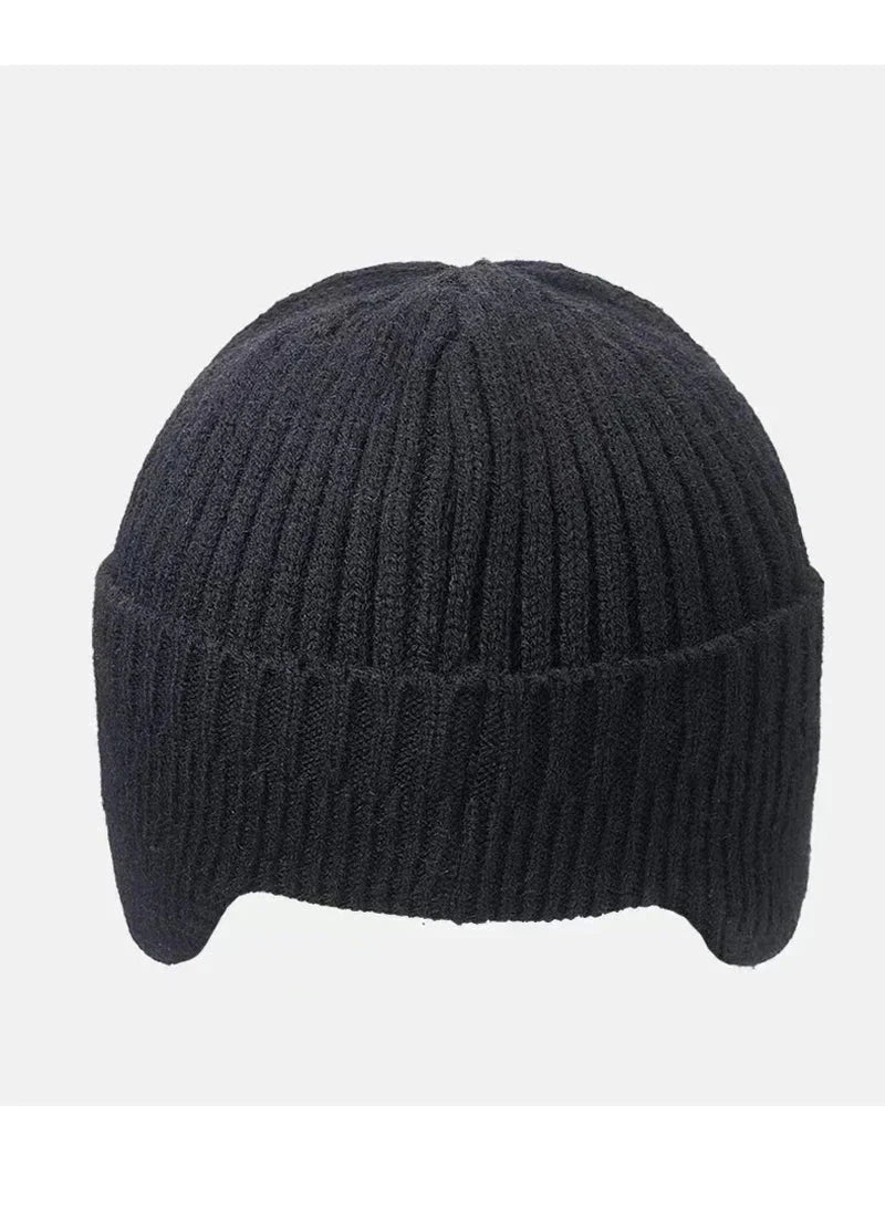 New Winter Men'S Hat – Outdoor Ear Protection Warm Knitted Cap with Windproof Visor, Thick Bicycle Scarf Cap for Men - PlayHard Ramey Style